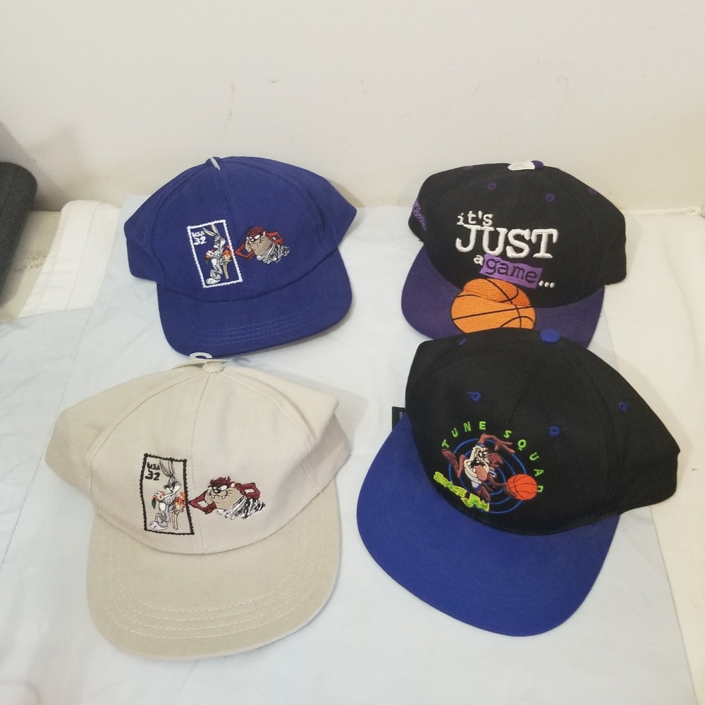 Vintage Snapback Space Jam hat lot + Big Balls Sports Hat